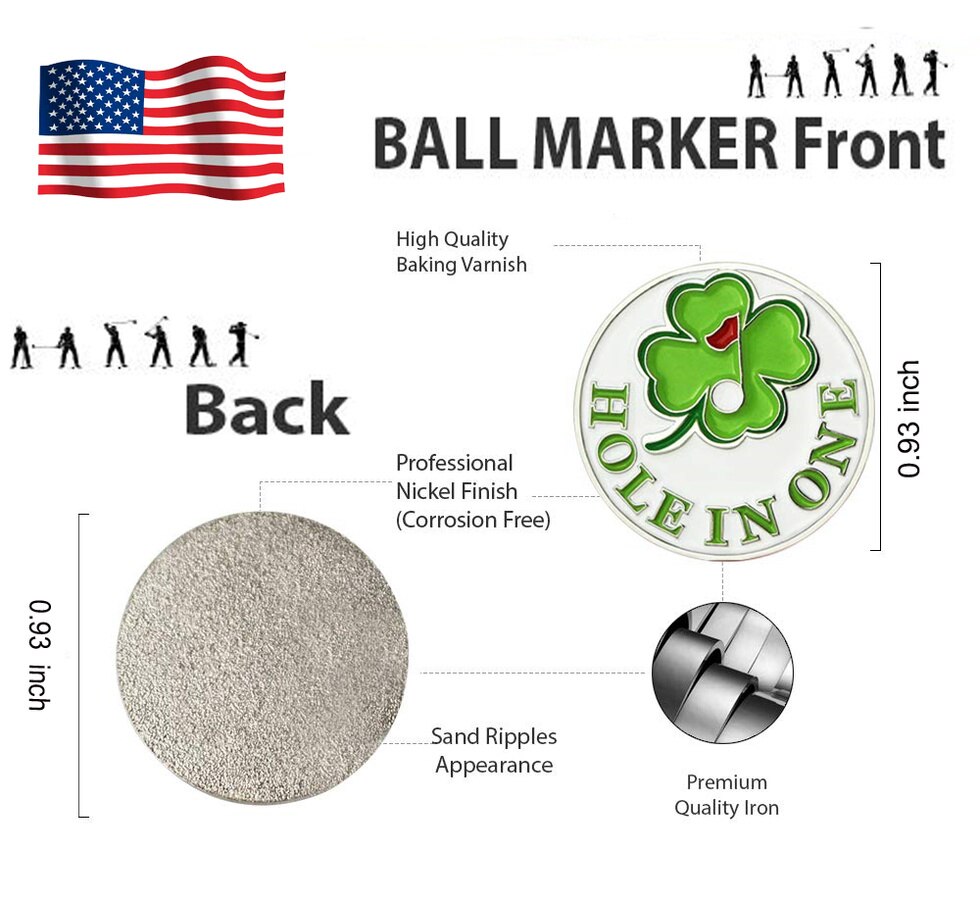 Golfboldmarkører med magnetisk hatclips, holdbart stærkt aftageligt, fastgøres let til cap-premium