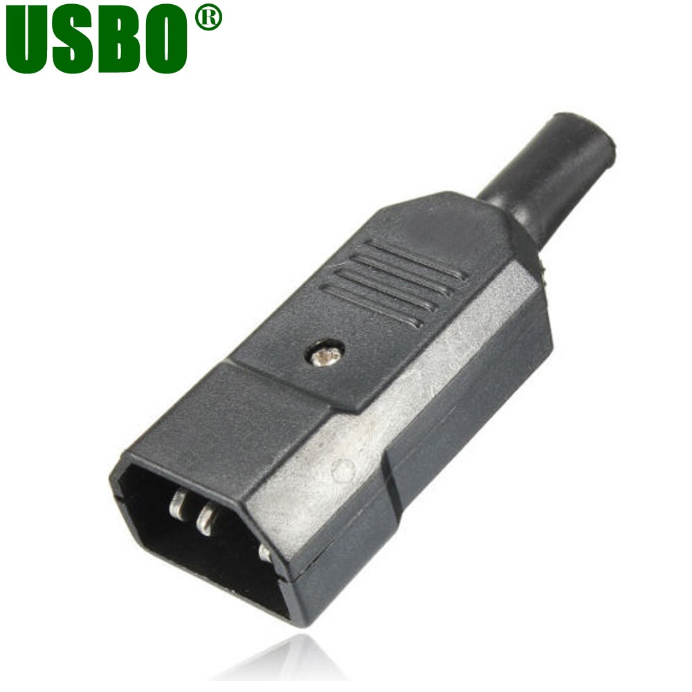 Prijs 10A 250V Zwart IEC C14 Mannelijke Plug Rewirable Power Connector 3 pin ac Socket