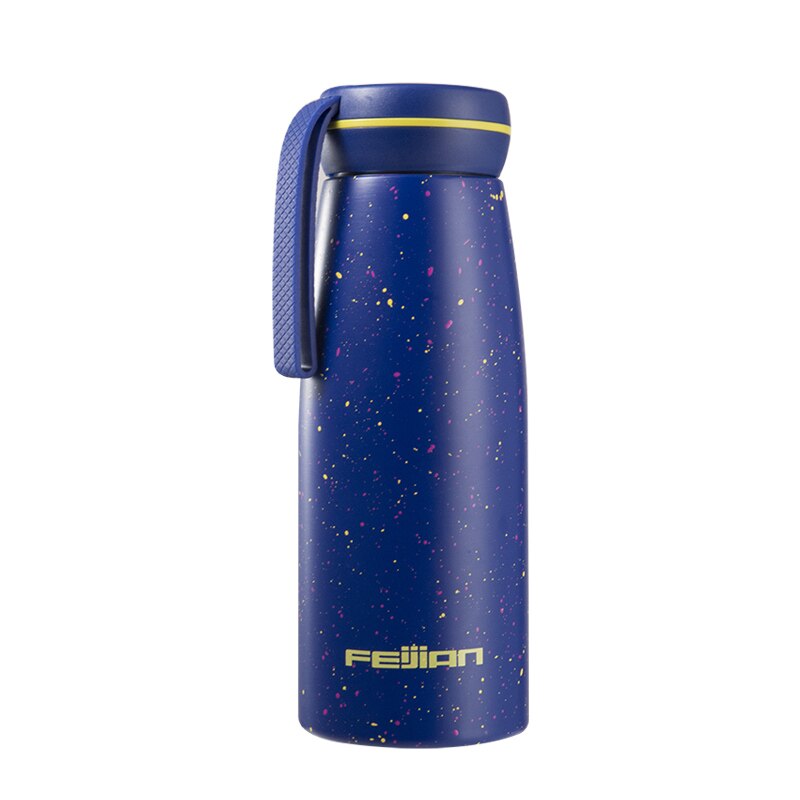 Feijian Casual Dubbelwandige Thermosfles Thermosflessen Tumbler Vrouwen 500Ml Kantoor School Wit Drinken Thee Koffie Mok japanse: blue