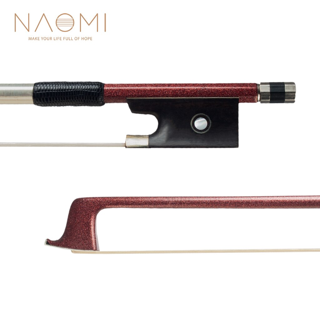 NAOMI Carbon Fiber Violin Bow 4/4 Violin / Fiddle Bow Round Stick W/ Ebony Frog Fast Response Durable Use