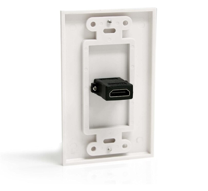 HDMI PLATE Single Outlet Female HDMI Wall Plate White