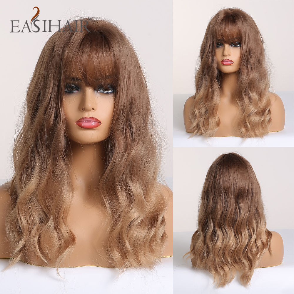 Perruque Longue Femme Marron Moyen Wigs By Kim - Fibre Résistante à La Chaleur, 23 Pouces, Style Lisse Et Naturel