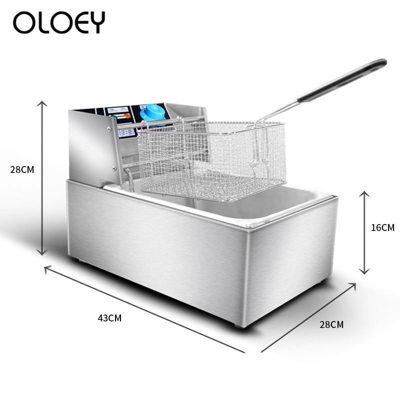 2000w Commercial Electric Deep Fryer Fryer Smoke Free Electric Deep Fryer Thick Stainless Steel Fryer