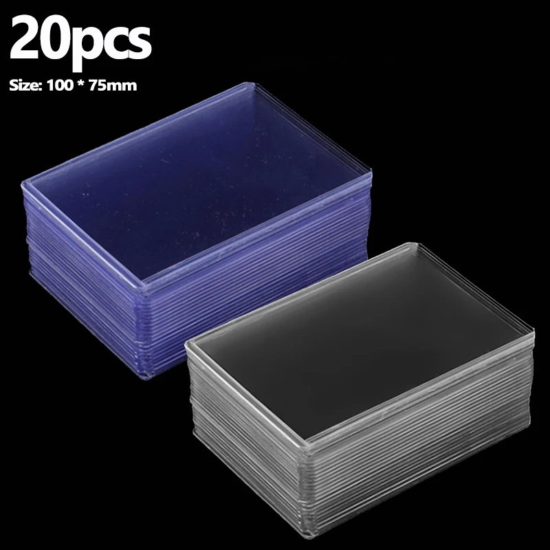 Fundas transparentes para tarjetas de juego, Protector exterior para tarjetas, fundas para carpetas de postales comerciales para tarjetas deportivas, para niños, 1-20 piezas: Beige