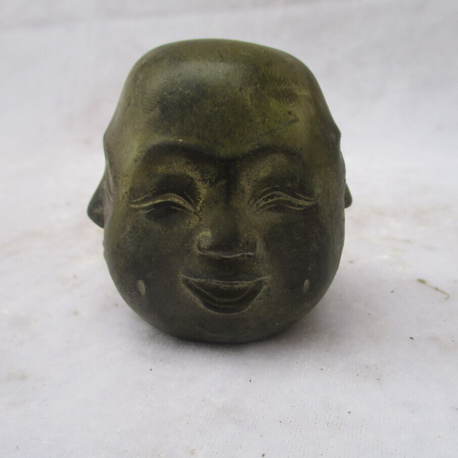 Collectible Tibean Oude Bronzen Gesneden 4 verschillende gezicht Boeddha Sculptuur/Antieke boeddhabeeld 02