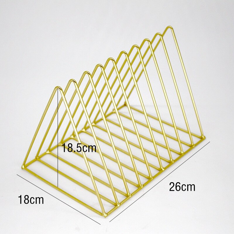 Triangular Iron Art Magzaine Books Home Storage Shelf Geometric Shapes Home Office Desktop Storage Rack Shelf Display Oragnizer