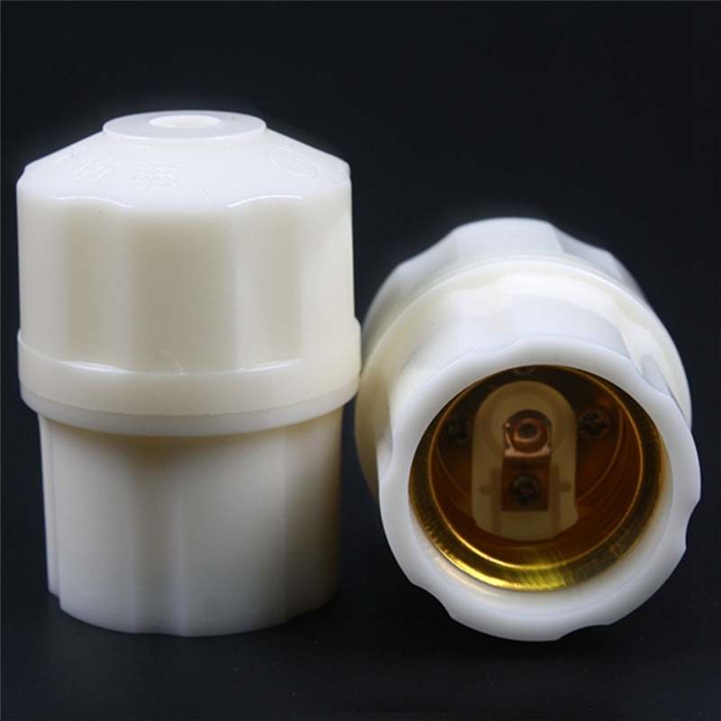 E27 6A Round Plastic Base Screw Light Socket Bulb Adapter Lamp Holder AC250V for Bulbs or Lights Candelabra Sockets Conversion