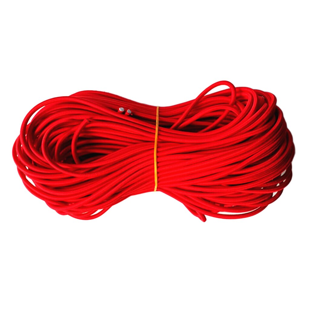 5mm premium marine kvalitet elastisk rød bungee reb stød ledning binde ned både trailere presenning telt dækning tilbehør: 75m røde