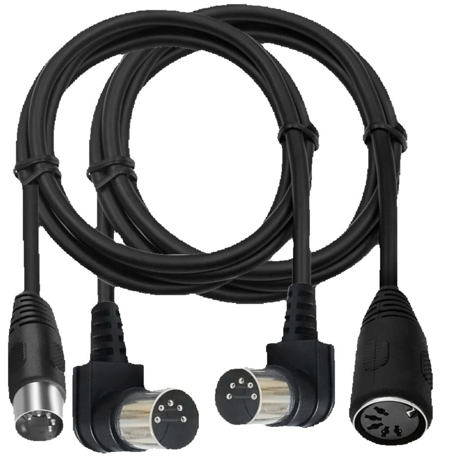 Câble MIDI mâle à mâle et femelle, 5 broches DIN mâle, câble d'extension Audio pour prise de haut-parleur noir 3m/1.5m 0.5m
