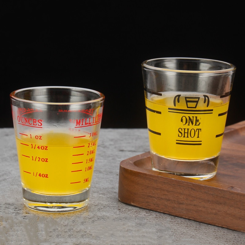 Taza pequeña de café Espresso resistente al calor, vaso medidor de vidrio grueso con calibración, herramientas para hornear, 30/60ml, 1 ud.
