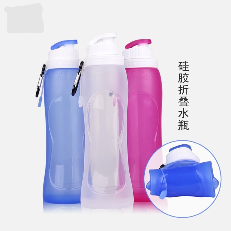 500 ML Siliconen Bidon Opvouwbare Siliconen Fles Water Reizen Cup Siliconen Vouwen Water Fles BPA gratis Milieuvriendelijke
