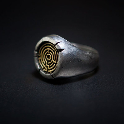 Bague labyrinthe Vintage pour hommes, anneau en acier inoxydable, Biker Rock Roll, gothique Punk, bijoux de fiançailles de mariage, OSR530,