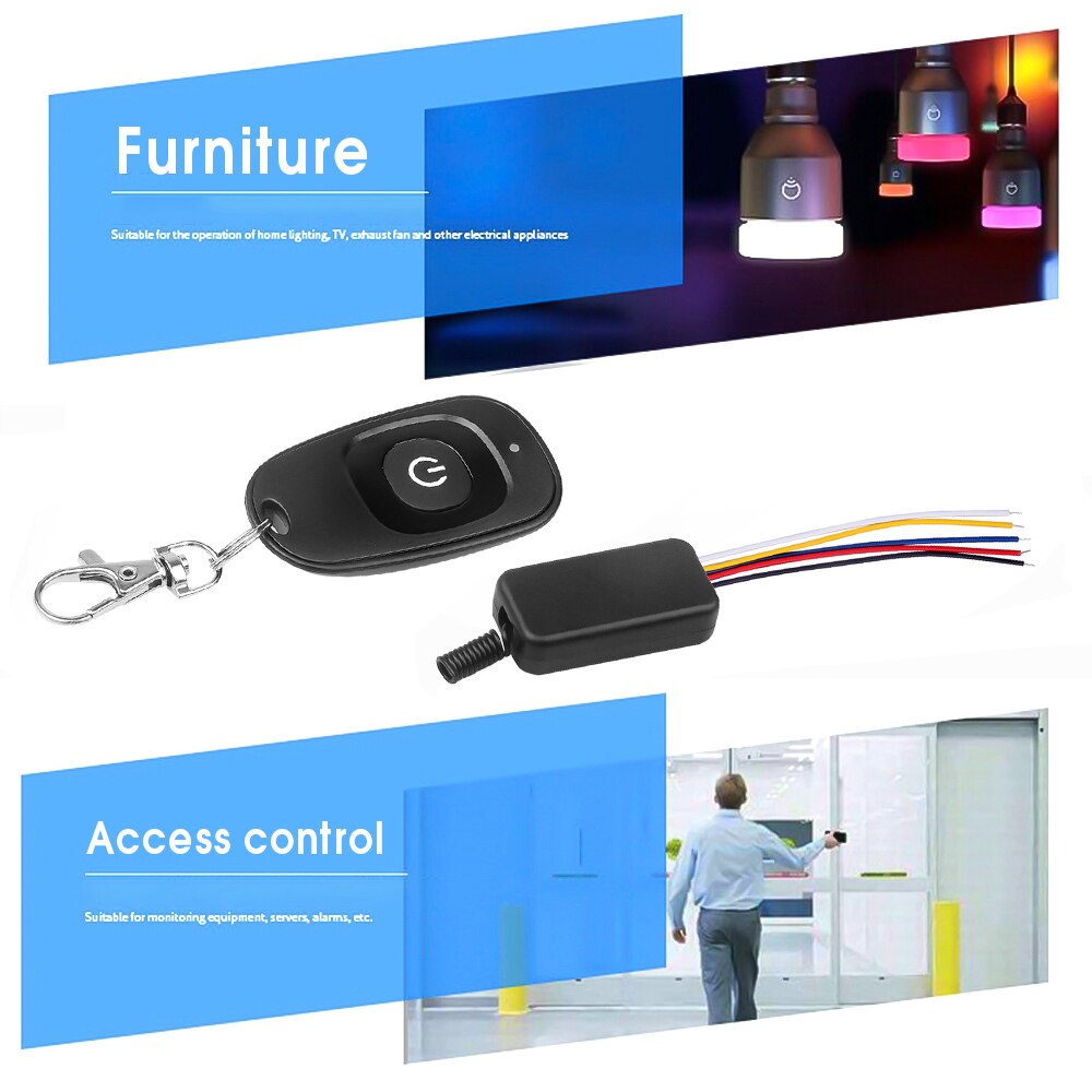 433Mhz DC5V-12V Power Switch LED Light Stick 1CH Relay Wireless RF Remote Control 433mhz Switch with Receiver Transmitter
