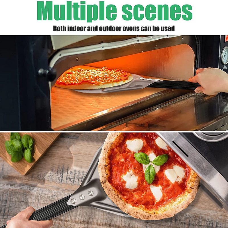 Pizza Turning Peel,7 Inch Round Aluminum Perforated Pizza Peel with Metal Handle Pizza Paddle,Pizza Oven Accessories