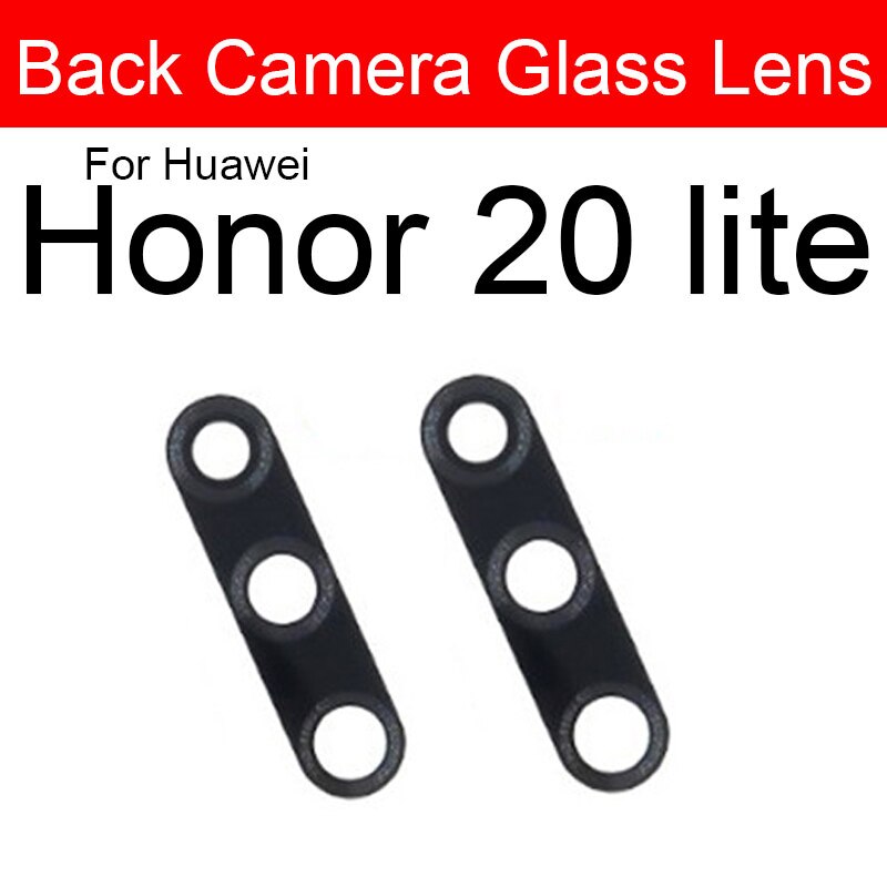Voltar câmera traseira lente de vidro para huawei honor 20 20i 20s 20 pro lite lente de vidro da câmera principal com adesivo fita peças reposição: For Honor 20 lite
