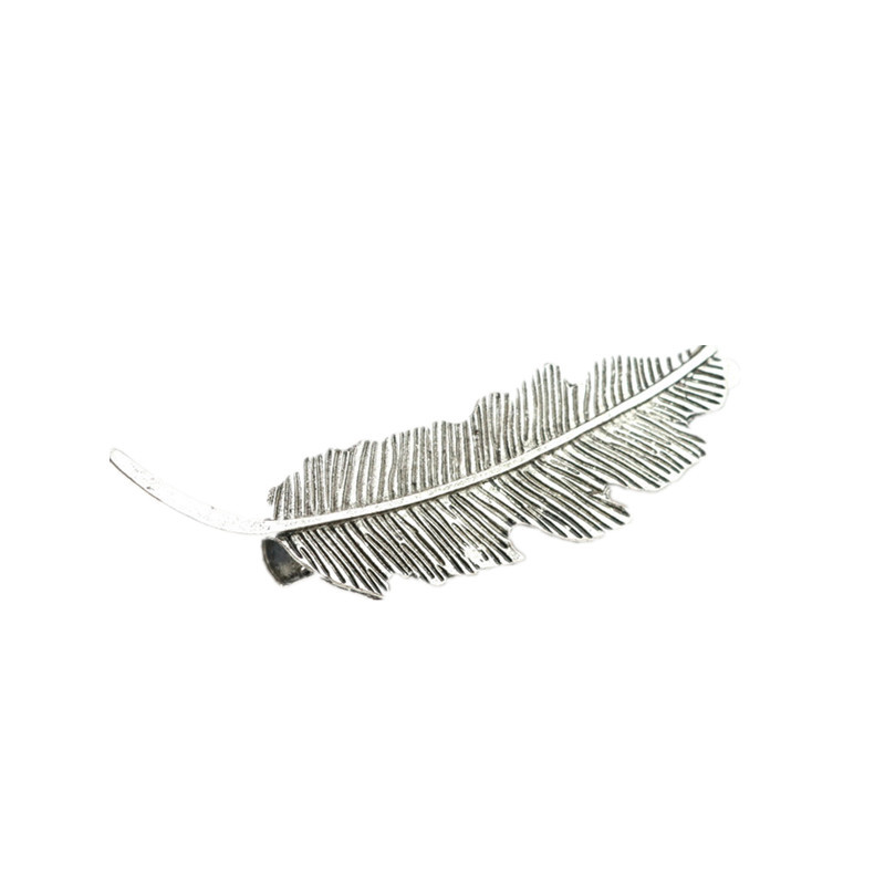 Mode Vrouwen Meisjes Goud Zilver Leaf Veer Haar Clip Haarspelden Meisjes Hoofddeksels Barrette Bobby Pin Festival Haaraccessoires: Zilver