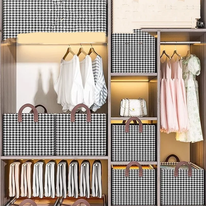 Caja de almacenamiento de ropa con rejilla Qianniao, caja organizadora con marco de acero plegable, caja de almacenamiento estilo cajonera, caja de armario