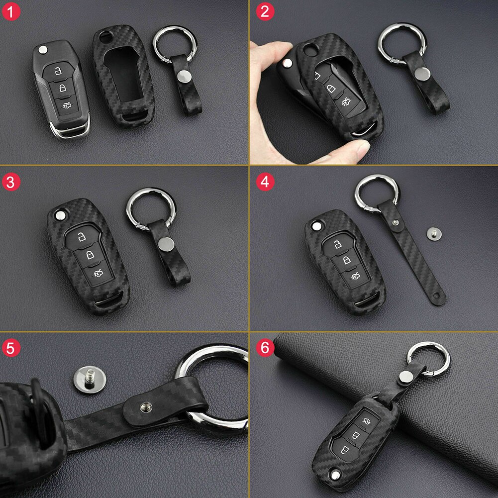 Key Fob Case Carbon Fiber Replace Cover For Ford Mondeo Ranger Explorer Car Key Protector Case Buffway Car Key Case