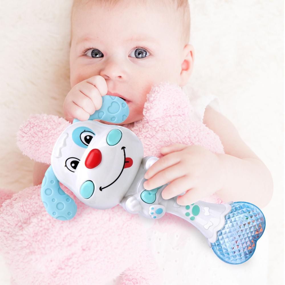 Newborn baby toy cartoon vocal toy music baby early education bed bell light sand hammer molar stick 0-1 years old