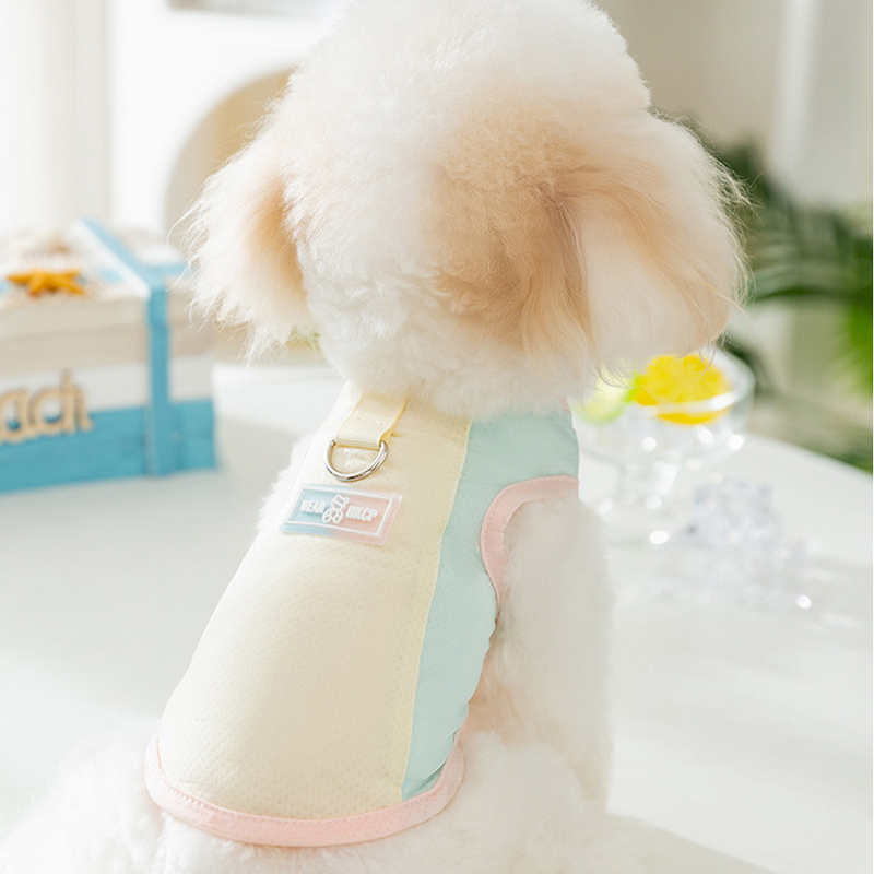Dog Cooling Vest Thin Summer Dog T Shirt Dog Sunscreen Pet Dog Clothes with Buckle Bichon Breathable Mesh Puppy Costumes