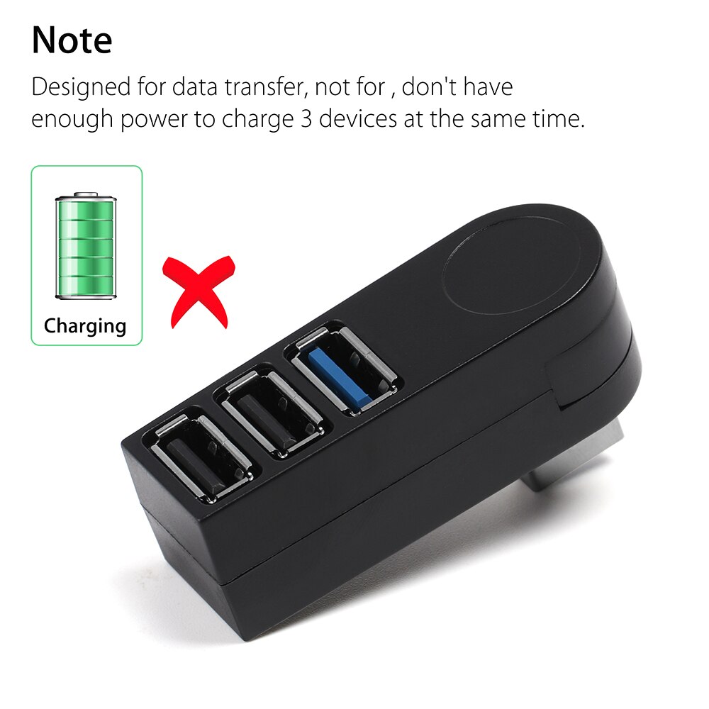 Universele Mini Draaibare 3 Port Usb 3.0 Hub High Speed Data Transfer Splitter Box Adapter Usb Expander Voor Pc Laptop macbook Pro