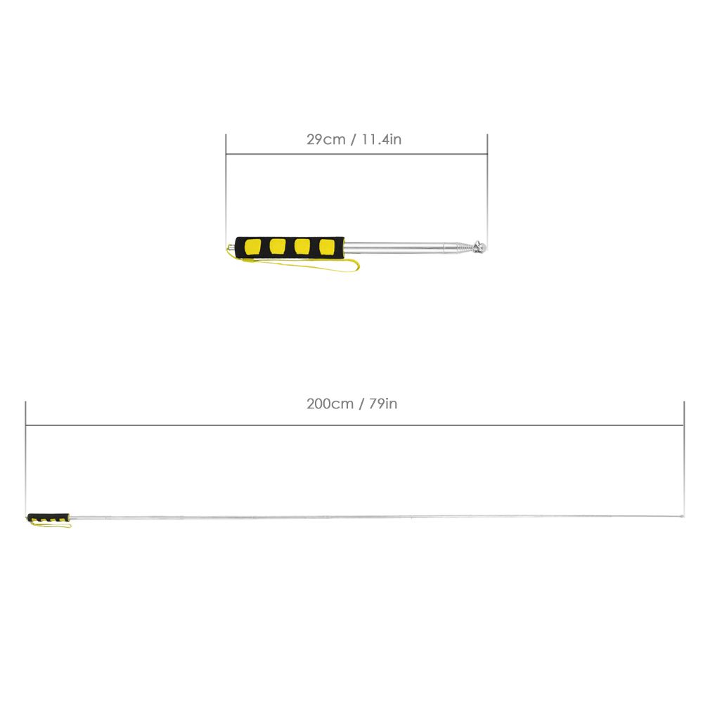 Mât de drapeau télescopique à poignée Flexible de 2M, en acier inoxydable, Guide touristique, bannière, bâton d'enseignement, pointeur pour enseignant, mât de drapeau à main