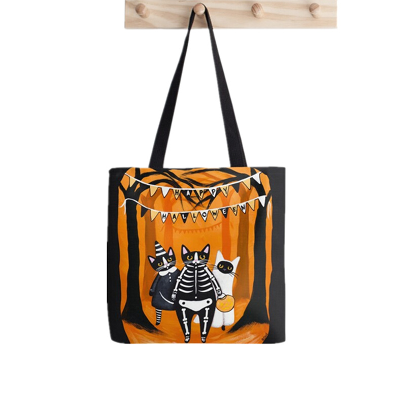 Shopper Sphynx Cat Cartoon printed Tote Bag women Harajuku shopper handbag girl Shoulder shopping bag Lady Canvas Bag: F796