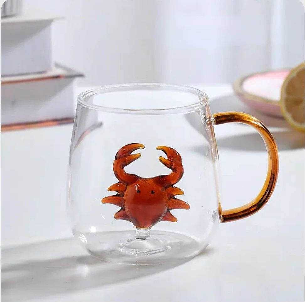 Verre en forme d'animal de dessin animé, mignon, verre à haute teneur en Borosilicate, tasse monocouche, salon avec invités, jus, boisson froide