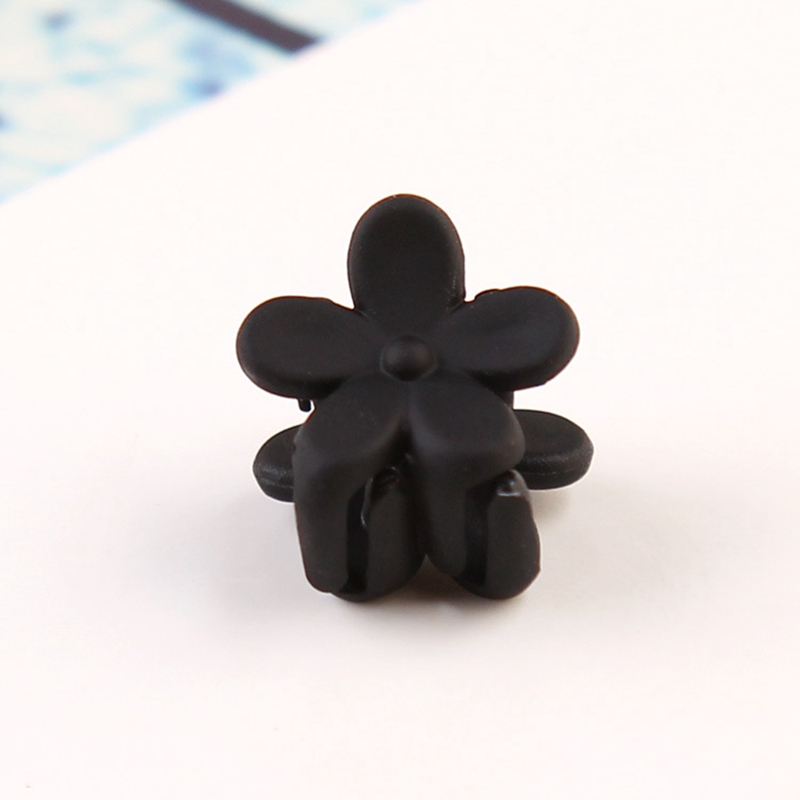 Clip pequeño gancho para el pelo para niña pequeña, 10 Uds., flor de Color caramelo, horquilla, accesorios para el cabello al por mayor: Negro