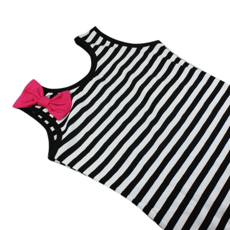 Vestidos de verano a rayas para niñas pequeñas, ropa informal de , vestido playero con lazo y de princesa para cumpleaños