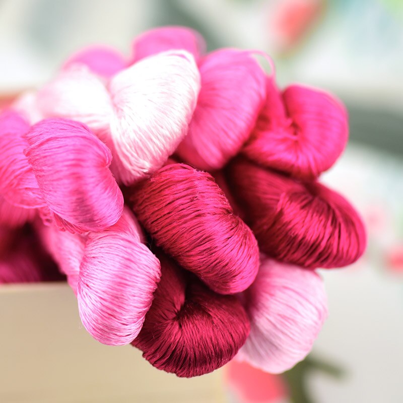 Zijde Borduurgaren/100% Zijden Draad/Hand Borduren Borduren Kruissteek/Rose Roze/9 Pure Kleuren