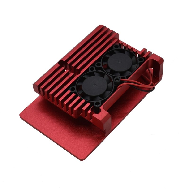 for Raspberry Pi 4 4B Aluminum Case Enclosure CNC Cover with Heatsink Cooling Dual Fan for Raspberry Pi 4 Model B