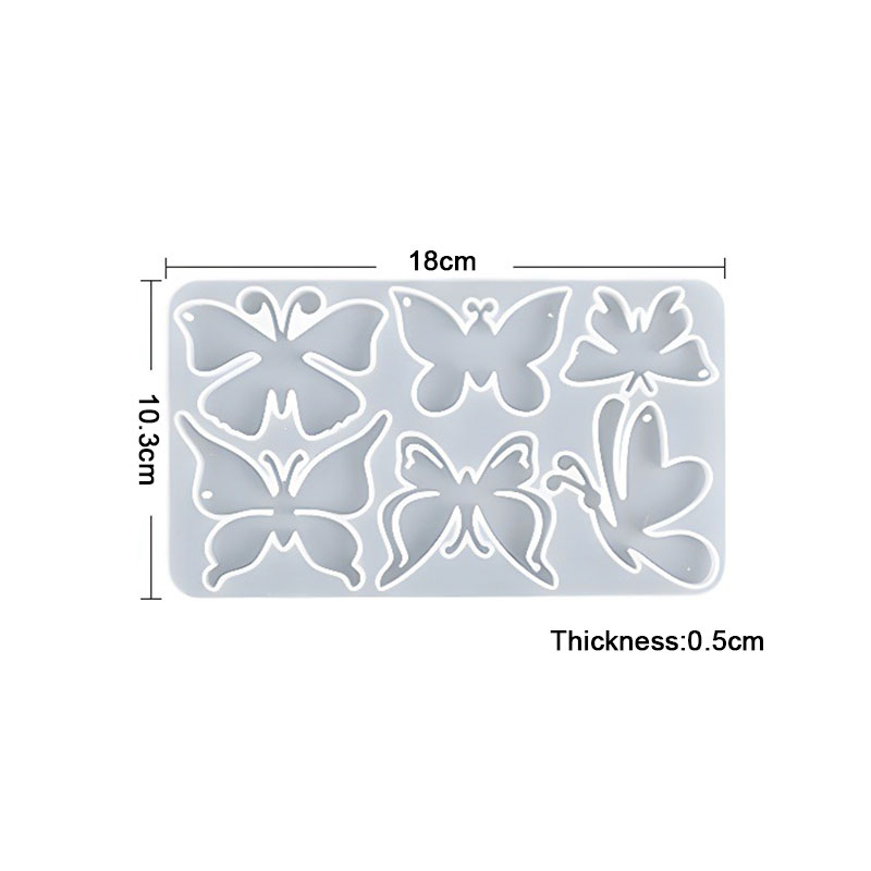 Voor Plezier Epoxyhars Siliconen Mal Forsleutelhanger Hanger Vlinder Ketting En Oorbellen Diy Ambachten Sieraden Ornamenten Maken Ambachten: Licht Groen