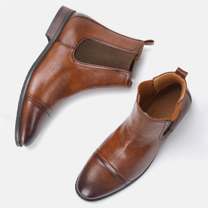 YEINSHAARS Britischen Trend Neuen Spitzen Stiefel Niedrigen absätzen Chelsea Stiefel herren Stiefel Schuhe mit hohen absätzen