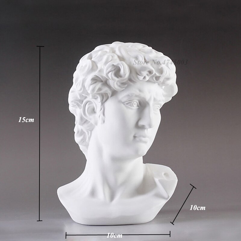 Greek Mythology David Head Bust Statue Mini Europe Michelangelo Home Decoration Resin Art Craft Sculpture Sketch Practice