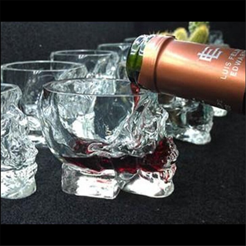 Transparent 3D Skull Shot Glass Crystal Head Cup for Whiskey Home Bar 300-0003