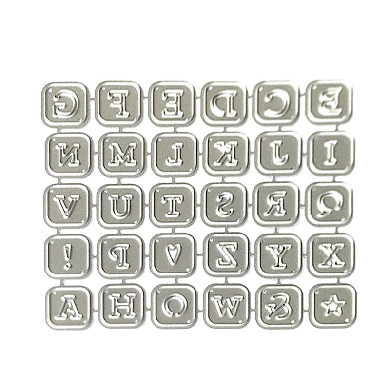 Alfabet bokstäver metall skära stansar stencil scrapbooking diy album stämpel papper kort prägling dekor hantverk