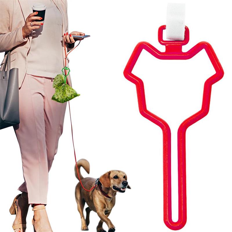 Hunde affaldsposeholder affaldsbærer kæledyrsudstyr robust holdbar hundetræktov fordeler hunde snor dispenser rent værktøj: Rød
