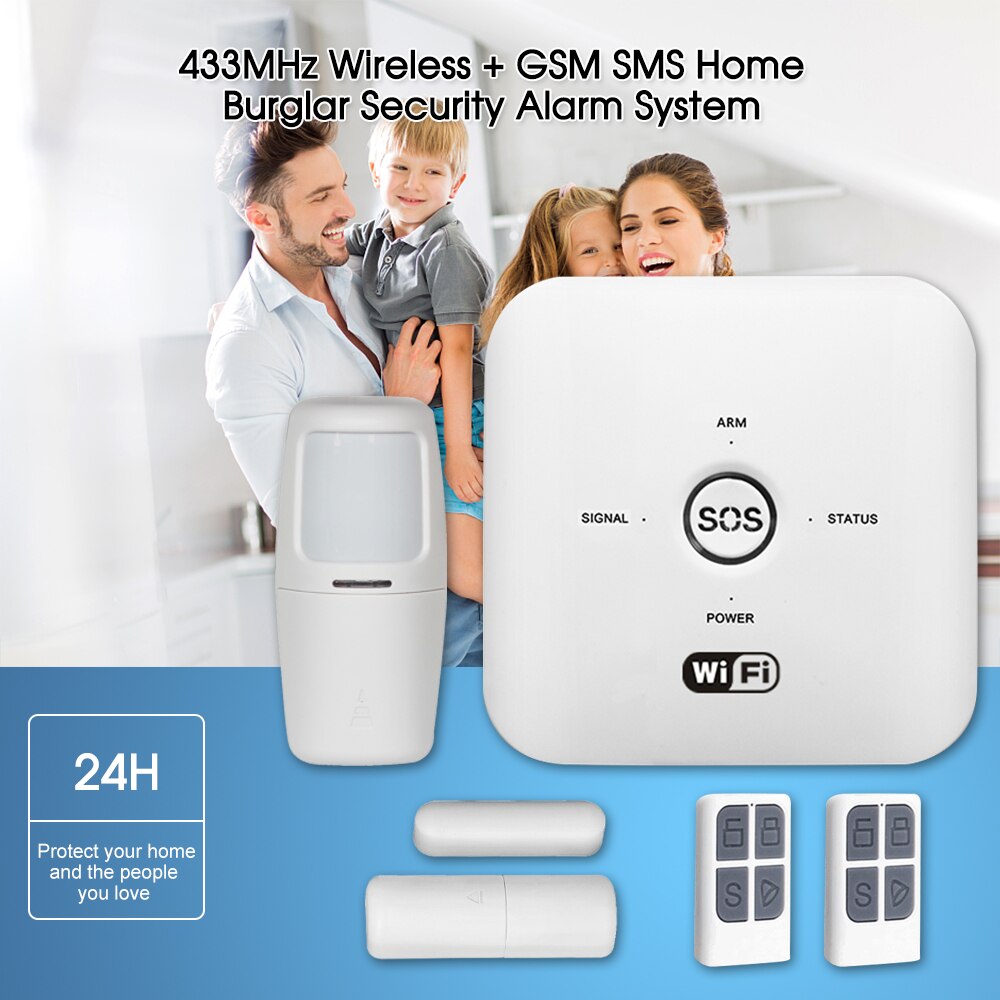 Tuya Smart WIFI GSM Home Security Alarm System PIR Remote Controlled Compatible with Alexa Google Assistant 100-240V Alarm