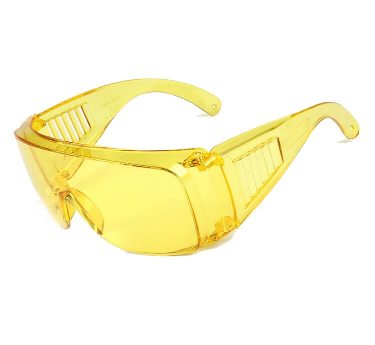 Gennemsigtige arbejdssikkerhedsbriller farve anti-støv stødsikker til laboratorie gør-det-selv arbejde ridning cs spil øjenbeskytter arbejdssikkerhedsbriller: Gul