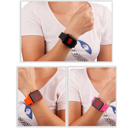 Mode Led Digitale Sport Horloge Mannen Vrouwen Vierkante Wijzerplaat Horloge Ms Siliconen Band Leisure Sport Horloges Relogio Masculino