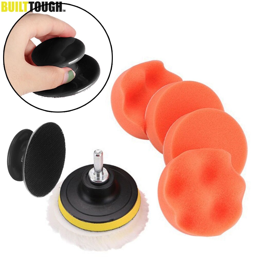 Kit de almohadillas de pulido Manual, almohadillas de pulido Manual, 4 pulgadas, encerado, mango de pinza de espuma, kit de corrección de pintura de taladro, búfer detallado, 8 Uds.