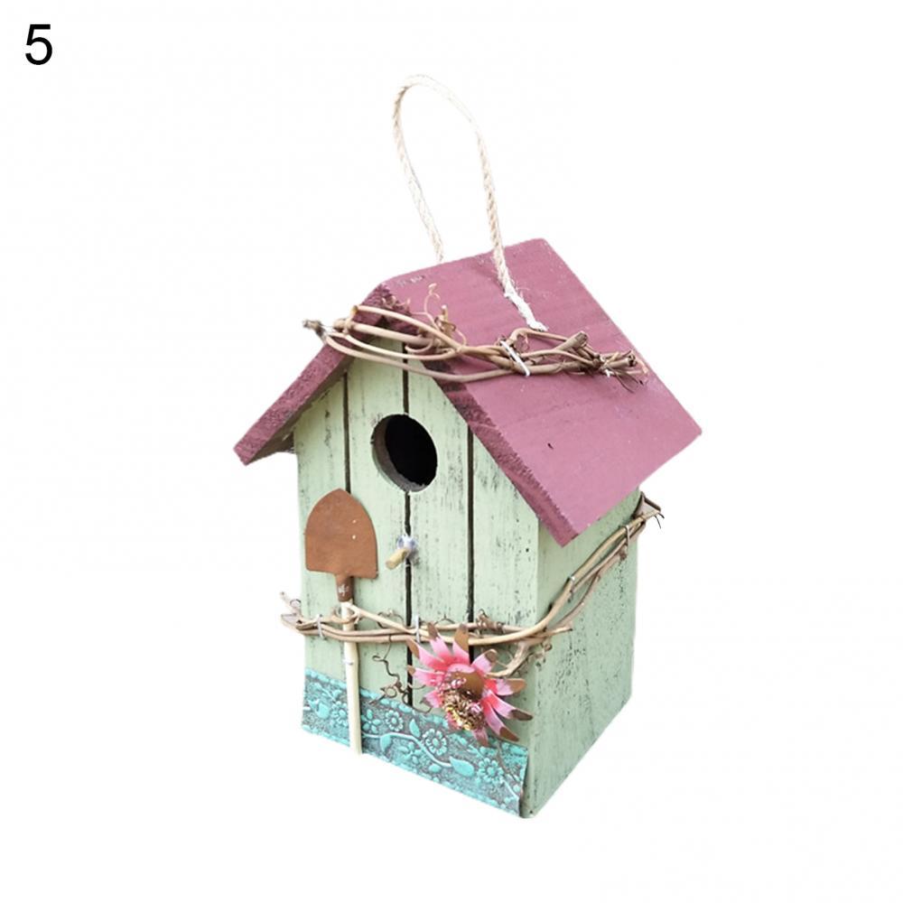 Bird House Birdcage Painting Outdoor Garden Yard Hanging Cottage Feeder Nest Crafts Birdhouse Pet Products Bird Accessories: Yellow