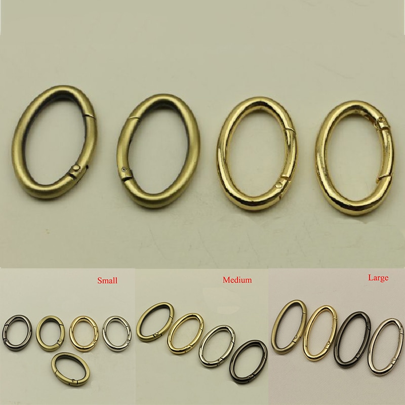 2 stk metallport fjær oval ringe spenner klips karabiner vesker håndveske krok lærveske stropp spenne karabinkrok bag tilbehør