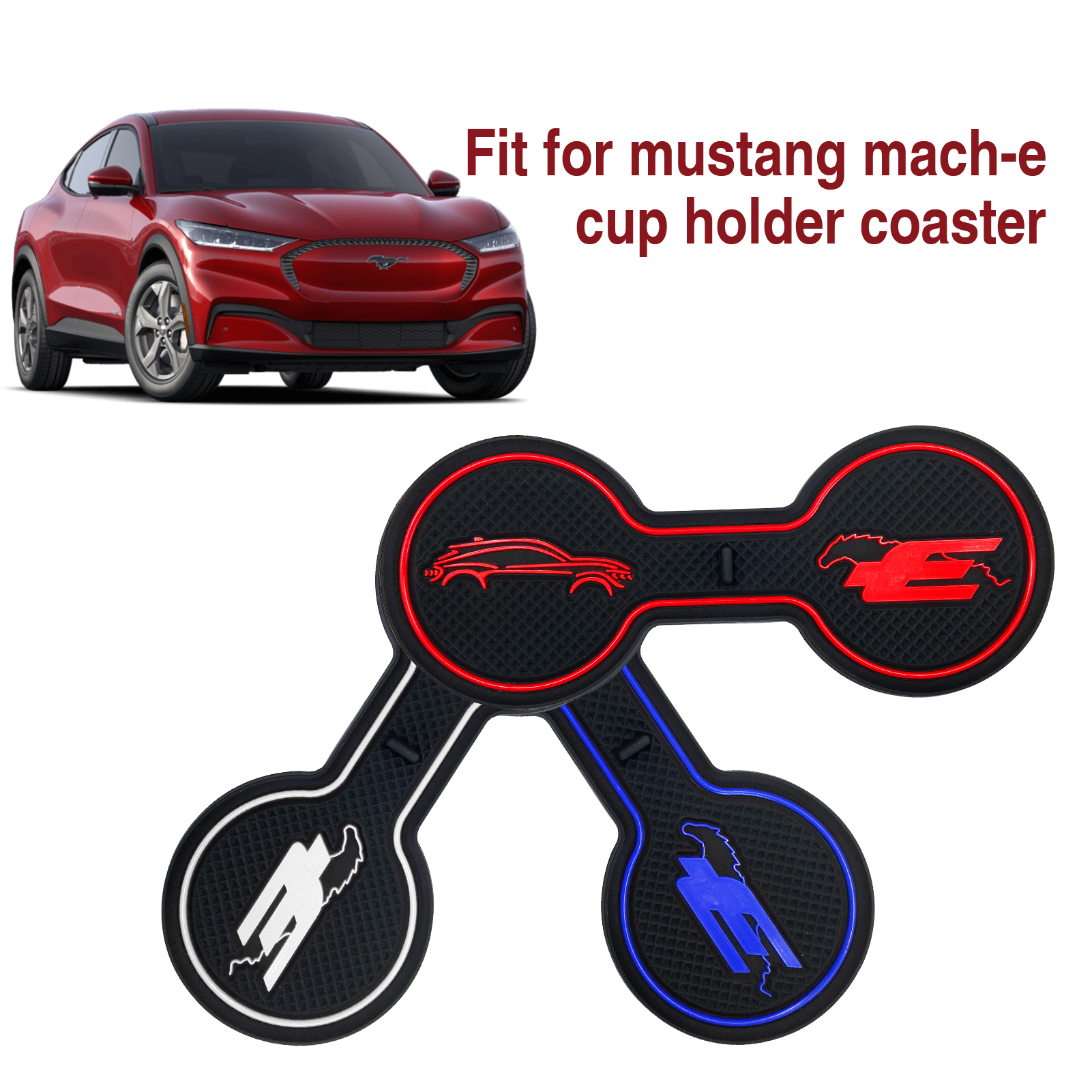 Halkfri mugghållare för mustang mach-e gt år halkfri matta fickmatta invändig mugghållare