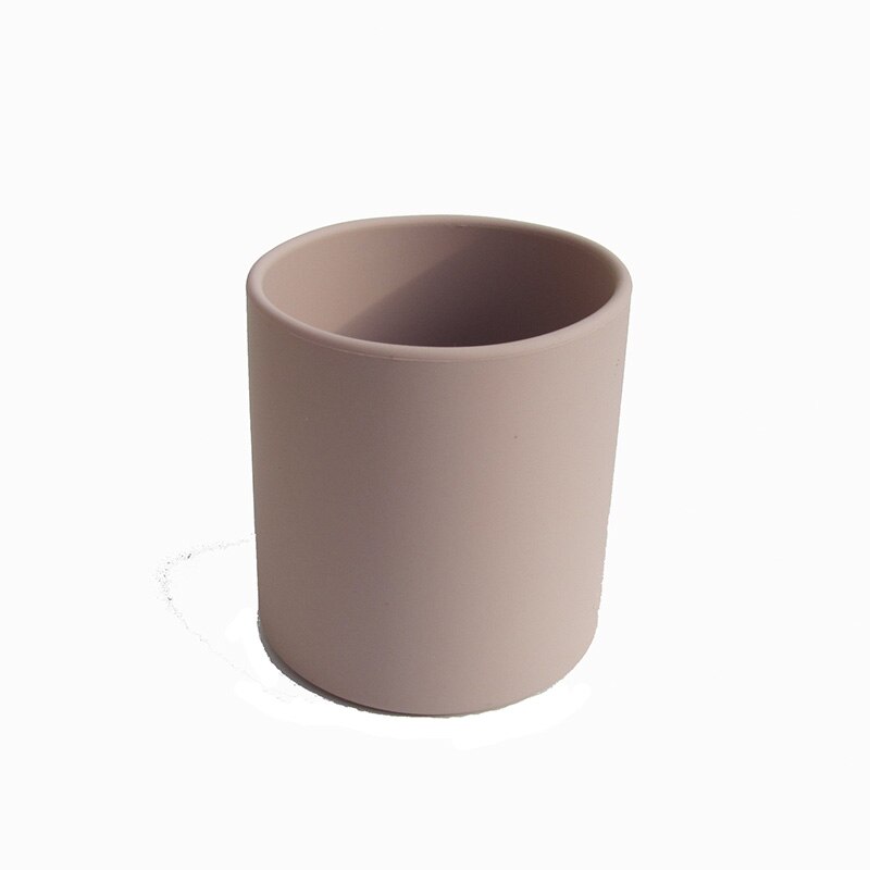 1PCS Baby Silicone Cup Food Grade Silicone kids Feeding Cup Infant Toddler Tableware Drinking Cup BPA Free 250ML Heat-resistant: dusty pink