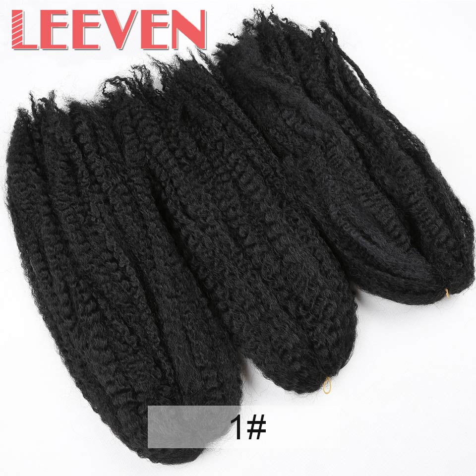 Leeven 18 ''5 unids/lote Afro trenzas Marley pelo trenzas de Crochet peinado pelo trenzado sintético extensión suave giro: # 1