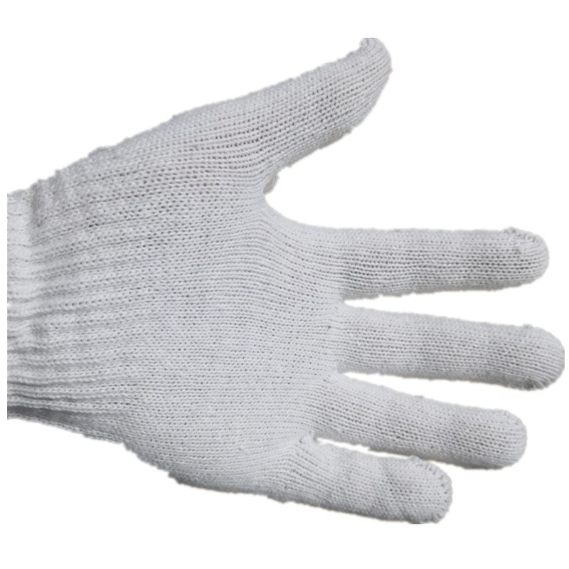 Guantes de hilo de protección laboral, hilo de algodón, hilo blanco, controlador de sitio, guantes de trabajo de reparación de automóviles