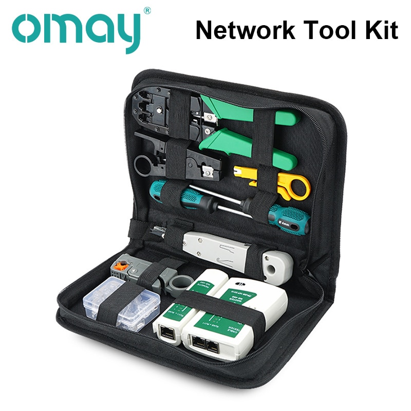 OMAY – outil de testeur de câble réseau, tournevis LAN Utp, dénudeur de fil, connecteur RJ45, pince à sertir pour ordinateur, Kit d&#39;outils