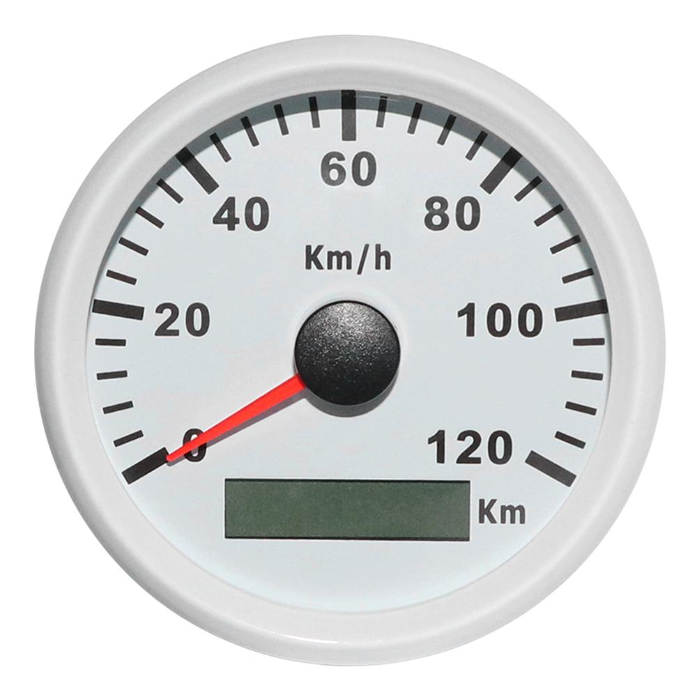120 km/h 200 km/h GPS Speedometer Gauge Truck Boat Car Speedometer Gauge with Backlight &amp; GPS Antenna Sensor: White  120Kmh